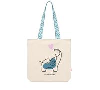 hello-bags. Tote bag with zip, lining and inner pocket. Includes fun coloured handles and beautiful kraft envelope gift. Model: FORTUNADA. Colour: Ecru/Black. Measurements: 37 x 38 cm., ecru