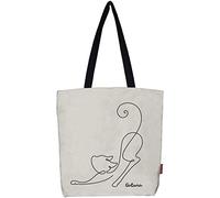 Hello-Bags Women's Bn-003-cat Tote Bag with Zip and Lining, Ecru, 3738 cm