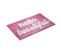 Hello Beautiful Bath Mat 20x30 Inch Pink Polyester Non Slip Absorbent Rug for Bathroom Bedroom Easy Care Washable(pink)
