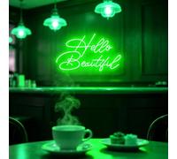 Hello Beautiful LED Neon Sign Pink Sign Wall Art Decor