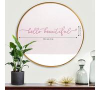 Hello Beautiful Mirror Decal, Empowering Self-Affirmation Car Decals, Positive Affirmation Wall Sticker, Art Lettering Mural Decor Wallpaper for Restroom Bedroom Home Decoration 6 x 1 in (Pink)