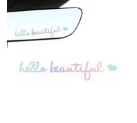 Hello Beautiful Rearview Mirrors Decal Hello Beautiful Mirrors Decal PVC Automotive Sticker Window Stickers Hello Beautiful Sign Window Decals Vanity Mirrors Stickers Positive Affirmation Car Decals
