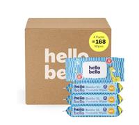 Hello Bello Flushable Wipes, XL Size for Toddler Potty Training, 4pk= 168ct