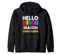 Hello Bingo Season Goodbye Husband Fun Colors Zip Hoodie