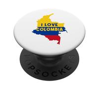 Hello Bogotá I Love Colombia Map Flag Cool Colombian Mom Dad PopSockets Adhesive PopGrip