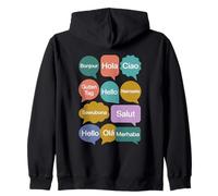 Hello Bonjour Hola Ciao Guten Tag Namaste Languages Zip Hoodie