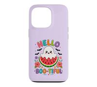 Hello Boo-Tiful Kawaii Ghost Watermelon Halloween Case for iPhone 13 Pro