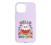 Hello Boo-Tiful Kawaii Ghost Watermelon Halloween Case for iPhone 15