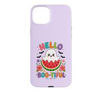 Hello Boo-Tiful Kawaii Ghost Watermelon Halloween Case for iPhone 15 Plus