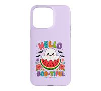 Hello Boo-Tiful Kawaii Ghost Watermelon Halloween Case for iPhone 15 Pro Max