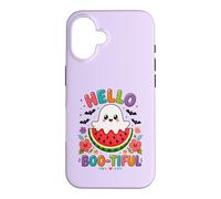 Hello Boo-Tiful Kawaii Ghost Watermelon Halloween Case for iPhone 16