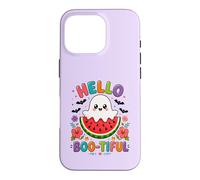 Hello Boo-Tiful Kawaii Ghost Watermelon Halloween Case for iPhone 16 Pro