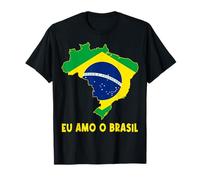 Hello Brasilia I Love Brazil Map Flag Proud Bolivian Mom Dad T-Shirt