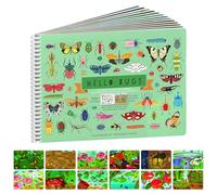 Hello Bugs Sticker Books for Toddler 2-4 Years, Kids Activity Books, Reusable Insects Sticker Book, 12 Scenes & 12 Coloring Pages, Preschool Learning Educational Toys for Children