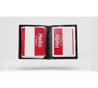 Hello by Blake Vogt - Visual Name Tag Change Gimmick with Examinable Souvenir Sticker - Modular, Customisable, Beginner Friendly Close-Up Magic Trick