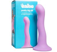 Hello Cake Pretty Big Dil - 6.6 inch Dildo - Curvy and Wavy Design Targets G-Spot and P-Spot - Firm, Yet Flexible - Body-Safe Silicone - Waterproof Suction Base for Men and Women - Harness Compatible