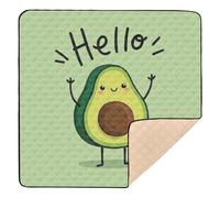 Hello Cartoon Cute Green Avocado Soft Thick Baby Play Mat for Floor Cozy Breathable Foldable Activity Entertainment Mat for Baby Toddler Infant, 50'' x 50''tapete de gimnasio para