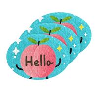 Hello Cartoon Cute Pink Peach Absorbent sponges for Kitchen Non-Scratch Cleaning sponges for Household use Stain & Odor Resistant (3 Count)