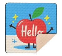 Hello Cartoon Cute Red Personalized Large Stylish Baby Playmat for Floor Portable Foldable Baby Tummy time Play mat for Baby Toddler Infant, 50'' x 50''alfombrillas para Bebes jugar