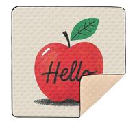 Hello Cartoon Cute Red Personalized Soft Padded Baby Activity Play Mat for Indoor Outdoor Portable Foldable Baby Kick Crawling Mat for Babies Infants Toddlers, 50'' x 50''alfombras para