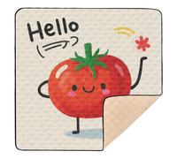 Hello Cartoon Cute Red Tomato Soft Padded Baby Girl Play mat for Indoor Outdoor Non-Toxic Foldable Kicking Mat for Baby Kids Toddlers Infants, 50'' x 50''para juegos de