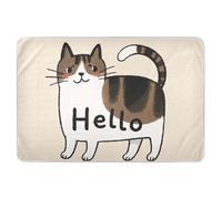 Hello Cartoon Cute White Cat Potty Training Pad Waterproof Washable Diaper Changing Mat Portable Bed Liners for Infant Baby , 52" L x 34" W
