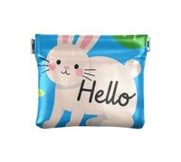 Hello Cartoon Cute White Rabbit Women's Leather Coin Purse Fancy Cosmetic Bags for Purse for Lady, Hello Cartoon cute white rabbit, One Size, Print Art