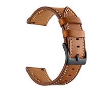 Hello Cat Let's Go Fighting! SOONCAT 20 mm Leather Strap, Compatible with Garmin Vivoactive 3 / Vivomove HR/Forerunner 645, Genuine Leather Quick Release Replacement Wristbands - Black