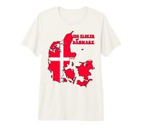 Hello Copenhagen I Love Denmark Map Flag Cool Danish Mom Dad Premium T-Shirt