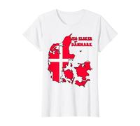 Hello Copenhagen I Love Denmark Map Flag Cool Danish Mom Dad Value Graphic T-Shirt, Women, White, M