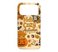 Hello Cozy Autumn Cute Cow Pumpkin Bat Skeleton Halloween Case for iPhone 17 Pro Max