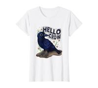 Hello Crow Value Graphic T-Shirt, Women, White, M