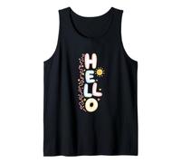 Hello Cute Pastel Kawaii Happy Doodle Greeting Tank Top