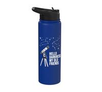 Hello Darkness - Astronomy Galaxy Astronomer Science Fan Stainless Steel Insulated Water Bottle