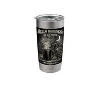 Hello Darkness Gothic Raven Crow Pour Evermore Coffee Lover Stainless Steel Insulated Tumbler