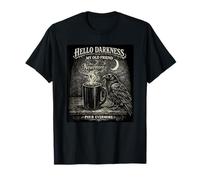 Hello Darkness Gothic Raven Crow Pour Evermore Coffee Lover T-Shirt