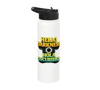 Hello Darkness Hola Oscuridad Solar Eclipse 2026 Stainless Steel Insulated Water Bottle
