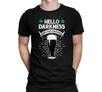 Hello Darkness My Old Friend Beer Saint St Patricks Day Ireland Irish Men's T-Shirt, black, XXL
