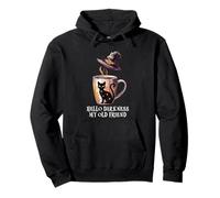 Hello Darkness My Old Friend Black Cat Coffee Mug Witch Cat Pullover Hoodie