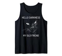 Hello Darkness My Old Friend - Black Cat Tank Top