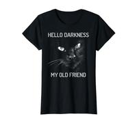 Hello Darkness My Old Friend - Black Cat Value Graphic T-Shirt