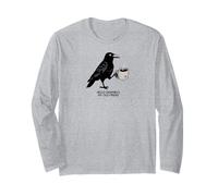 Hello Darkness My Old Friend Crow Coffee Spooky Halloween Long Sleeve T-Shirt