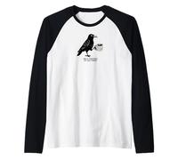 Hello Darkness My Old Friend Crow Coffee Spooky Halloween Raglan Baseball Tee