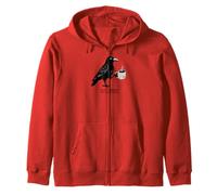Hello Darkness My Old Friend Crow Coffee Spooky Halloween Zip Hoodie