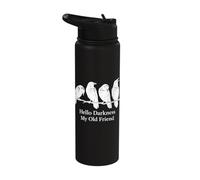 Hello Darkness My Old Friend Crow Raven Bird Gothic Humor Stainless Steel Insulated Water Bottle
