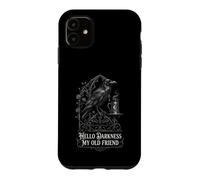 Hello Darkness My Old Friend Gothic Raven Coffee Bat Etching Case for iPhone 11