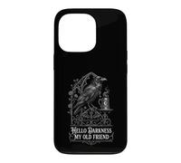 Hello Darkness My Old Friend Gothic Raven Coffee Bat Etching Case for iPhone 13 Pro