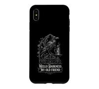 Hello Darkness My Old Friend Gothic Raven Coffee Bat Etching Case for iPhone XS Max