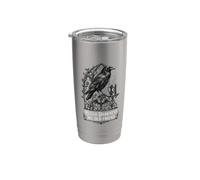 Hello Darkness My Old Friend Gothic Raven Coffee Bat Etching Stainless Steel Insulated Tumbler