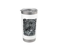 Hello Darkness My Old Friend Gothic Raven Coffee Skull Stainless Steel Insulated Tumbler